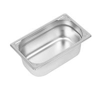 Vogue DW447 Poêle en acier inoxydable 304 très résistante 1/4 Gastronorm, capacité 2,5 l, 100 mm x 162 mm x 265 mm, argent