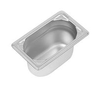 Vogue DW454 Poêle en acier inoxydable 304 très résistante 1/9 Gastronorm, capacité 890 ml, 100 mm x 108 mm x 176 mm, argent