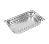 Vogue DW462 Poêle perforée 1/1 en acier inoxydable 304, capacité 13,5 l, 100 mm x 325 mm x 530 mm, argent