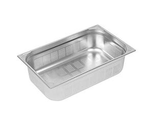 Vogue DY176 304 Poêle perforée en acier inoxydable 1/1 Gastronorm, capacité 20 l, 150 mm x 325 mm x 530 mm, argent