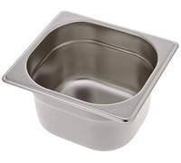 Vogue Bac Gastronorme inox GN 1/6 100mm, profondeur : 100 mm, capacité : 1,7 L, bac de conservation des aliments chauds et froids, compatible bain marie, couvercle vendu séparément, K991