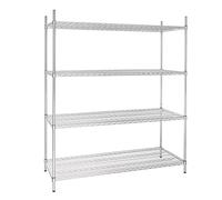 Vogue Etagère en kit à 4 niveaux, zinc galvanisé, charge maximale : 320 kg, taille : 1853 (H) x 1525 (L) x 610 (P) mm, étagères métalliques emballées à plat, U258