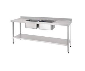 Vogue Évier double DY829 avec double égouttoir Hauteur 900 mm Largeur 2100 mm Longueur 600 mm