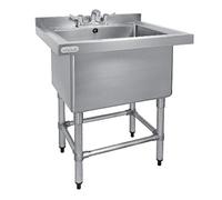 Vogue Évier profond avec dosseret à l'arrière, acier inoxydable, taille : 900 (H) x 770 (L) x 600 (P) mm, capacité : 100 litres, usage commercial et domestique, CE141