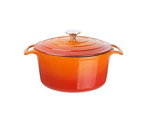 Vogue GH303 Cocotte ronde en fonte Orange 125 x 235 mm 4 l