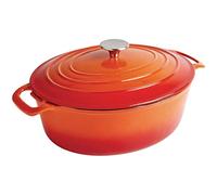 Vogue GH311 Cocotte ovale en fonte Orange 110 x 243 x 295 mm 5 l