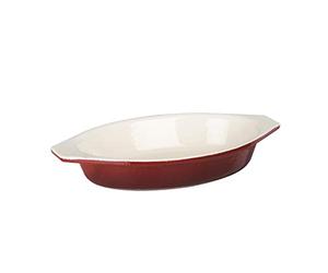Vogue GH317 Platà gratin ovale en fonte Rouge 650 ml