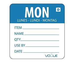 Vogue GH351 Rouleau de 250 étiquettes amovibles Monday Bleu