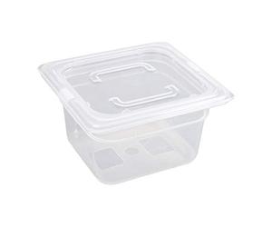 Vogue GJ529 Lot de 4 poêles en polypropylène 1/9GN avec couvercle 100 mm