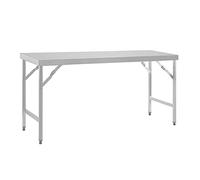 Vogue Grande table pliante en acier inoxydable pour jardin, fête, restauration