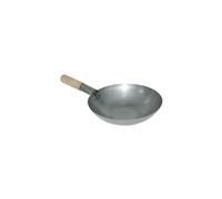 Wok en Acier Doux Fond Plat 330 mm Vogue Gris G