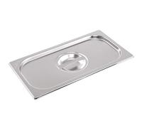 Vogue Couvercle en acier inoxydable K931 avec poignée centrale pour poêle 1/2 Gastronorm