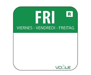 Vogue L935 étiquettes alimentaires avec code couleur « Friday », 2,5 cm, vert