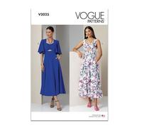 Vogue Paper Pattern V2025Y5 Robe à manches pour femme Variations Y5 (46-48-50-52-54)