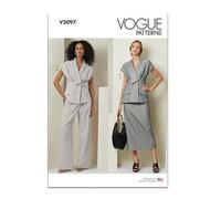 Vogue Paper Patterns V2097U5 Patrons de haut, jupe et pantalon pour femme Taille 44-46-48-50-52
