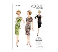 Vogue Patrons de couture V2144B5 Robes drapées vintage et ceinture B5 (36-38-40-42-44)