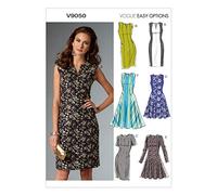 Vogue Patterns 9050 Petite Robe pour Femme, Tailles, Lin, Multicolore, E5 (42-44-46-48-50)