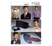 Vogue Patterns - 9073-OS Taille: 86-91 cm - 96-101/42-44/46-48/50-52 Men's Vest/Cummerbund de Poche carré et Liens