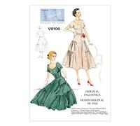 Vogue Patterns 9106 Robe et ceinture pour Femme Taille A5 (34-36-38-40-42)