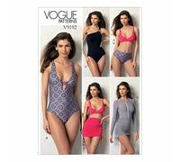 Vogue Patterns 9192, haut, maillot de bain, bas et cache-maillot pour femme, tailles 34-42, A5 (34-36-38-40-42)
