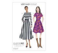 Vogue Patterns 9197 A5 Robes pour Femme, Soie, Multicolore, Tailles 6-14