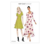 Vogue Patterns 9199 A5 Robes pour Femme, Soie, Multicolore, Tailles 6-14