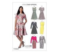 Vogue Patterns 9202 E5 Robes pour Femme, Soie, Multicolore, Tailles 14-22