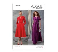 Vogue Patterns Paper Pattern V2044Y5 Robe avec manches et variations de longueur pour femme Y5 (46-48-50-52-54)