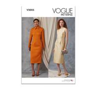 Vogue Patterns Paper Pattern V2045B5 Robe avec col et manches Variations B5 (36-38-40-42-44)
