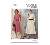 Vogue Patterns Patron de papier V2046R5 Robe avec manches et variations de longueur R5 (42-44-46-48-50)