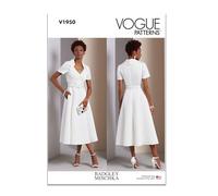 Vogue Patterns Robe doublée pour Femme Badgley Mischka Patron de Couture V1950, Papier, Multicolore, Sizes 6-8-10-12-14