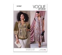 Vogue Patterns Sandra Betzina V1937A Robe et tunique pour femme A (A-B-C-D-E-F-G-H-I-J)