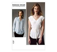 Vogue Patterns V1387 Patron de Haut pour Femme Multicolore Taille 44 à 50