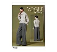Vogue Patterns - V1642Z-Femme >Costumes et coordonnées ; Femme > Hauts ; Femme > Pantalons, Combinaisons et Shorts, Blanc