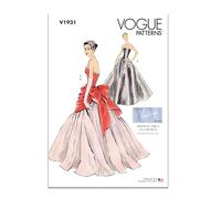 Vogue Patterns V1931B5 Robe et surcorsage vintage pour femme avec sacoche B5 (36-38-40-42-44)