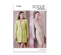Vogue Patterns V1936A5 Robe blazer pour femme A5 (34-36-38-40-42)