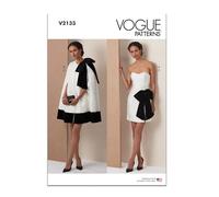 Vogue Patterns V2133H5 Patron de couture cape courte et robe ajustée avec nœud amovible H5 (34-36-38-40-42)