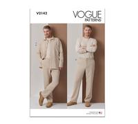 Vogue Patterns V2142BB Patrons de couture pour chemise et pantalon pour homme Taille 44-46-48-50-52