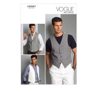 Vogue Patterns V8987 Patron de Gilet pour Homme Multicolore Taille 40 à 46