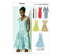 Vogue Patterns V8997 Patrons de Robes pour Femme Multicolore Tailles 34 à 42