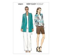 Vogue Patterns V9011 Tailles Y XS/S/M Veste/Short/Pantalon pour Femme Multicolore