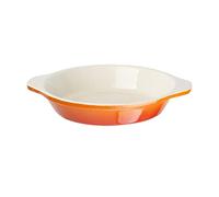 Vogue Plat à gratin rond orange 400 ml, 150 (diamètre) mm, orange et crème, fonte émaillée, compatible induction et toutes sources de chaleur, GH316