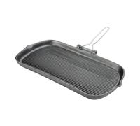 Vogue - Poêle à griller en fonte 22 cm, noire, compatible avec l'induction, compatible avec toutes les sources de chaleur, pour camping, restaurant et cuisine, Taille : 37 x 225 x 380 mm, K417