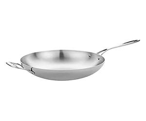 Vogue Poêle triple épaisseur à fond plat en acier inoxydable et Aluminium, 305 mm, Compatible Induction, Passe au Lave-Vaisselle, Y261