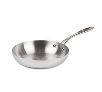 Vogue Poêle triple épaisseur en acier inoxydable et Aluminium, 24 cm/1,95 Litre, Compatible Plaque à Induction, Gaz, Électrique et Plaque Solide, Y320