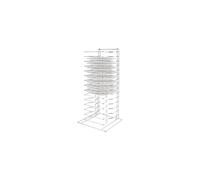 Vogue Rack de Rangement Empilable pour Plateaux à Pizza - 15 Niveaux, Argenté, Acier Inoxydable avec Espacement de 3,8 cm entre les Étagères, Dimensions: 70,5(H) x 30(L) x 30(P)cm, F027