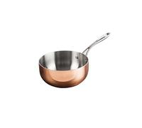 Vogue Sauteuse évasée en cuivre 3 couches induction 200mm/1,8 litre, matériau : aluminium acier cuivre triple paroi, Compatible avec plaques à induction, gaz, électrique et dessus solide, CM677