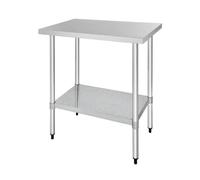 Vogue Table en acier inoxydable sans rebord 900 x 700mm, acier inoxydable poli, auto-assemblage facile, 90(H)x90(L)x70(P) cm, 1 étagère, meuble de cuisine professionnel, GJ501
