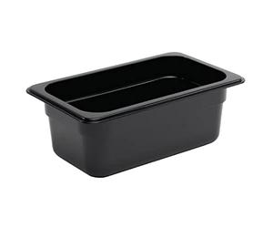 Vogue U467 Récipient Gastronorm en polycarbonate 1/4, capacité 2,4 L, 100 mm H x 162 mm l x 265 mm L Noir