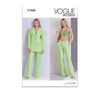 Vogue V1960B5 Veste, haut et pantalon en tricot pour femme B5 (36-38-40-42-44)